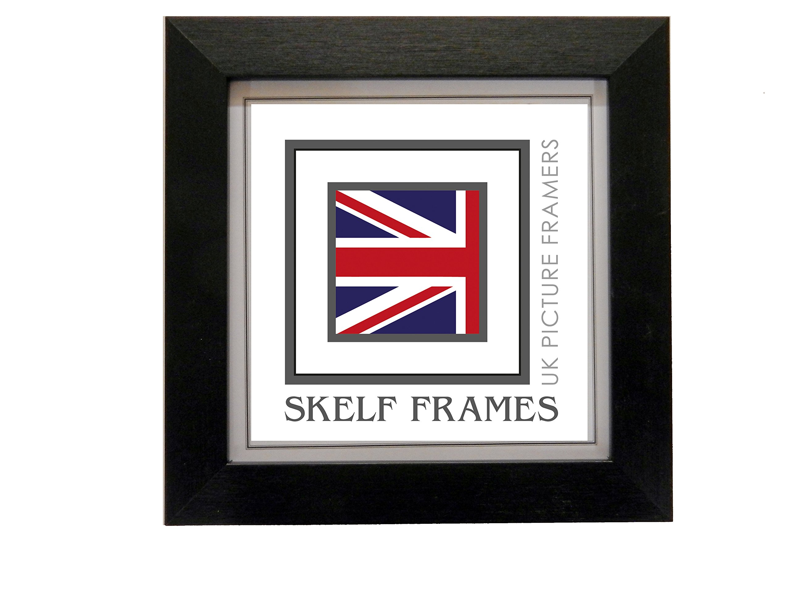 Skelf Frames Brushed Black 350Mm X 350Mm Polcore Square Picture Photo Frame (Brushed Black)
