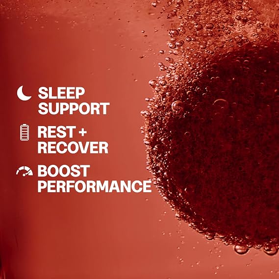 Tonic Health Rest and Recovery Effervescent Tablets - 300mg Elemental Magnesium, Ashwagandha, Lemon Balm - No Sugar, Magnesium Glycinate - Relax and Recharge, Strawberry 20 Count