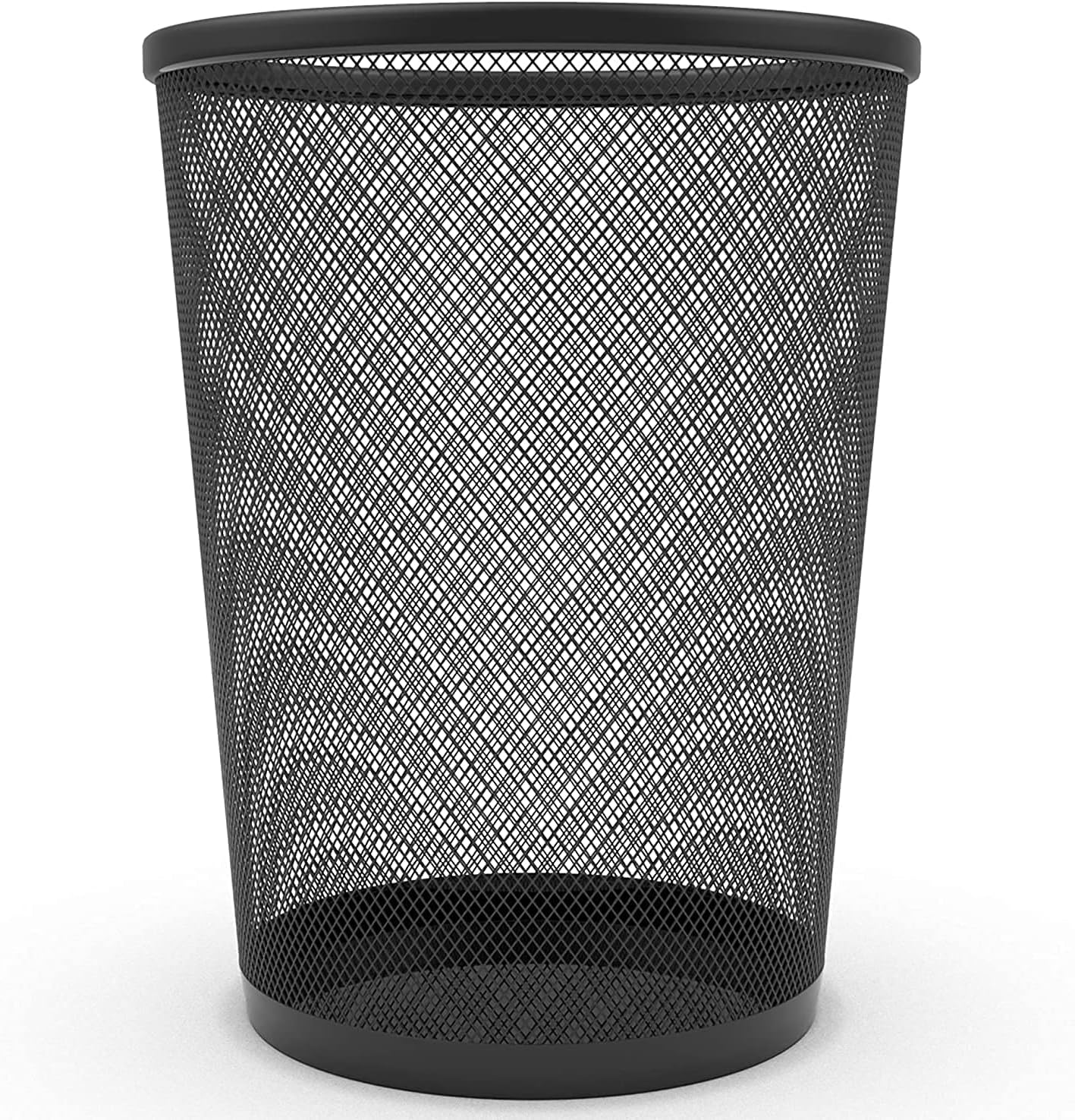 Zuvo Mesh Wastebasket Black Metal Wire Garbage Trash Can for Office Home Bedroom Height 10.1" Width 10", 4 Gallon (16 Quart) (1, Black)