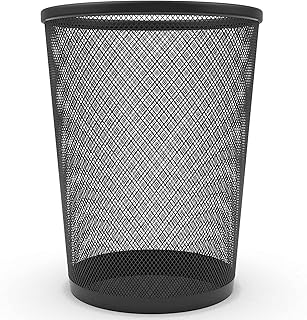 Zuvo Circular Mesh Waste Paper Bin, Lightweight Waste Basket Garbage Can, Metal Trash Bin Ideal for Kitchen Home Office Dorm Room Living Room Desk Bedroom (1)