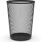 Zuvo Mesh Wastebasket Black Metal Wire Garbage Trash Can for Office Home Bedroom Height 10.1