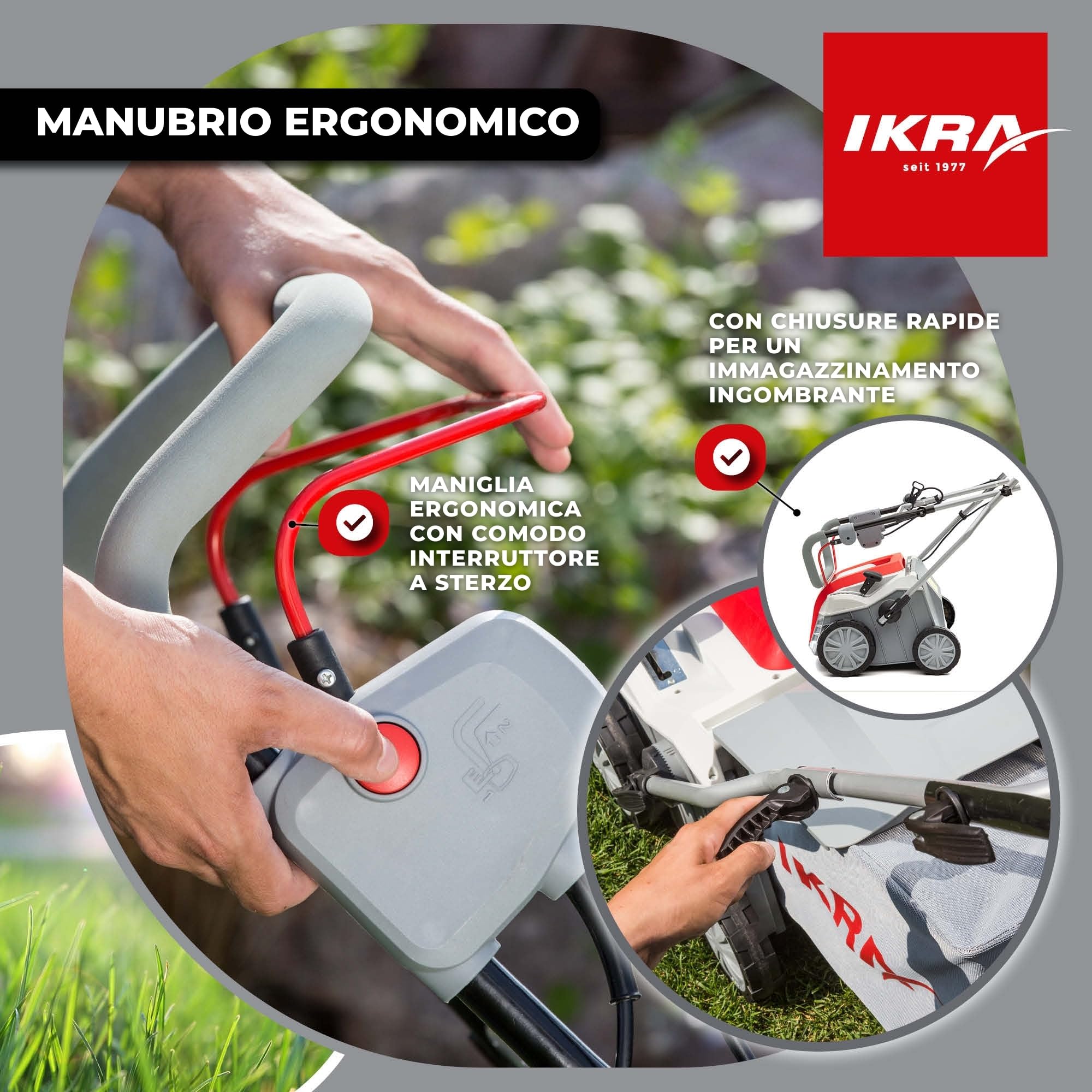 IKRA IEVL 1840 Scarificatore Arieggiatore Elettrico 1800W 230V Larghezza 40cm Cesto 55l
