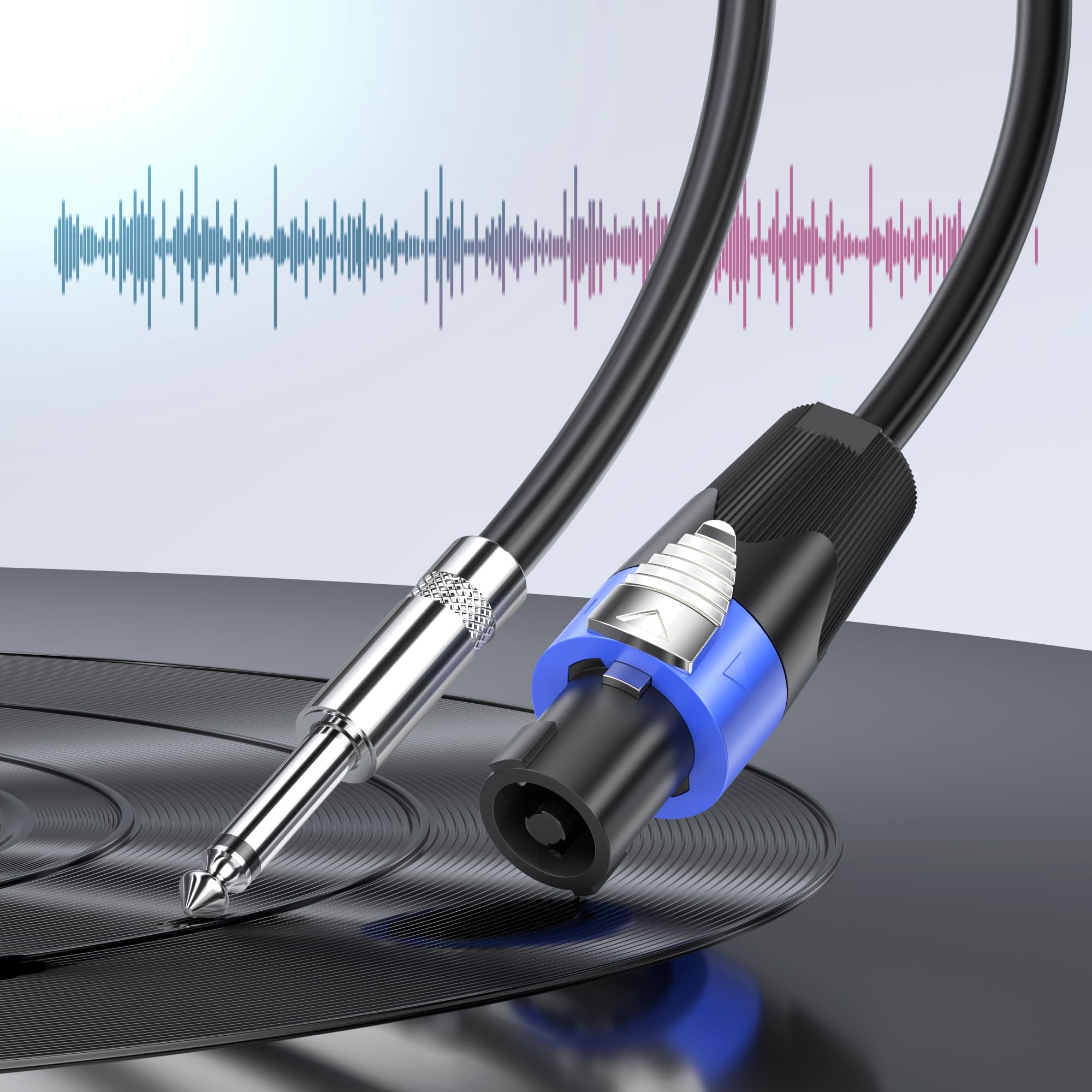 Cavo professionale per altoparlanti da Speakon a 1/4 di pollice, confezione da 2 cavi professionali per amplificatori DJ/PA, mixer