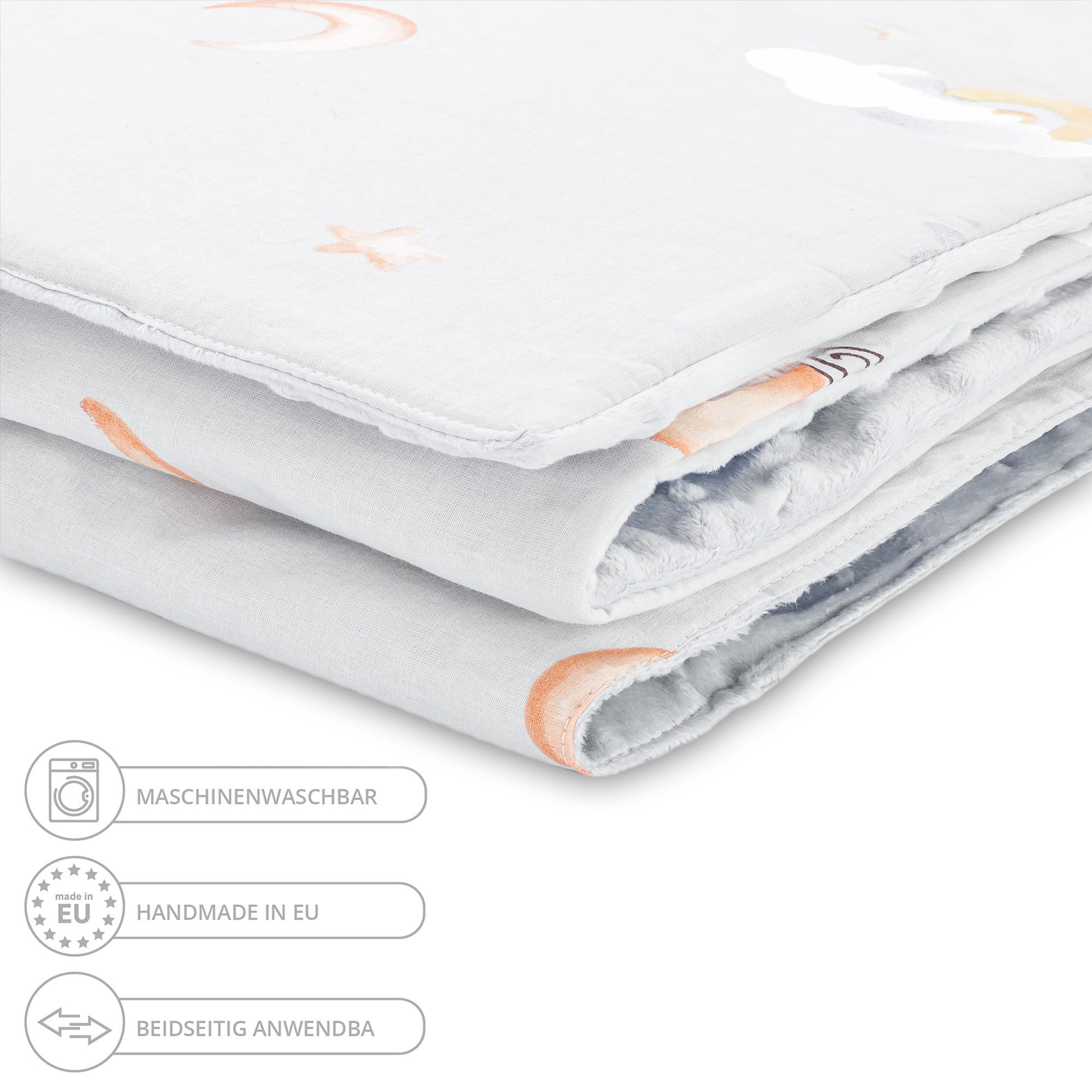 Copertina neonato ospedale invernale con tessuto felpato 75x60 cm + cuscino 35x30 cm - piccola coperta neonata per passeggino o culla per bambini e morbido copertini neonati per bambino bambina Cotone