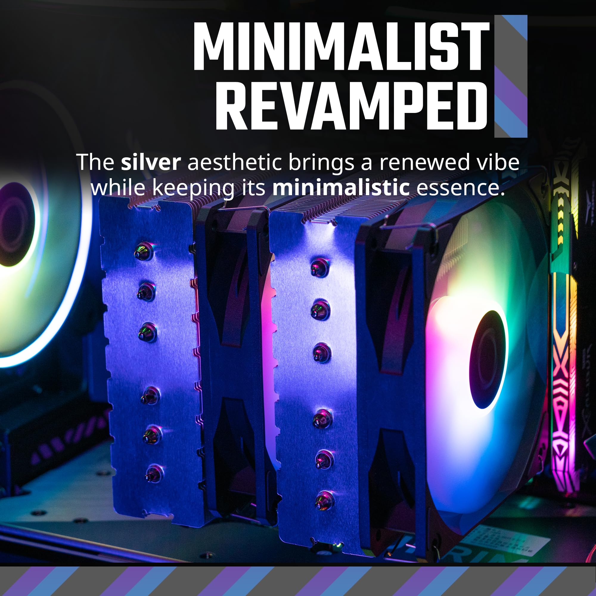 Cooler Master Hyper CPU Cooler, SickleFlow 120 Edge PWM Fan, Aluminum Top Cover, 4 Copper Heat Pipes, 152mm Tall, AMD Ryzen AM5/AM4, Intel LGA 1851/1700/1200 Brackets