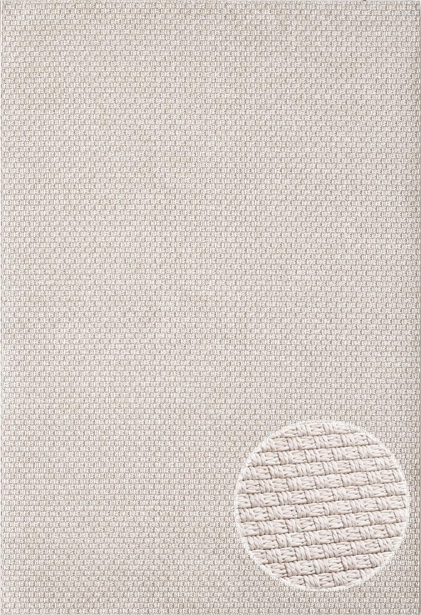 the carpet Maldives – Tapis d'extérieur résistant avec Design Boho et Vintage, imperméable et Facile d'entretien, pour Balcon, terrasse & Jardin, Beige, 200 x 290 cm