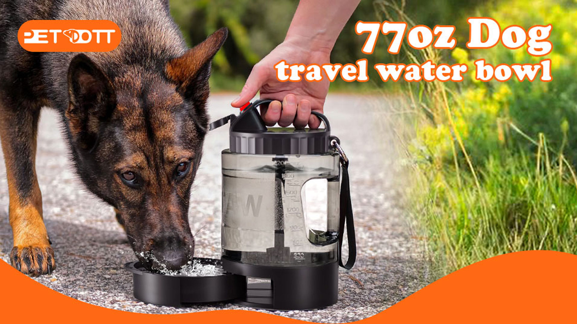 Pet Supplies : 54oz Dog Water Dispenser Portable, 1.6L Leak-Proof