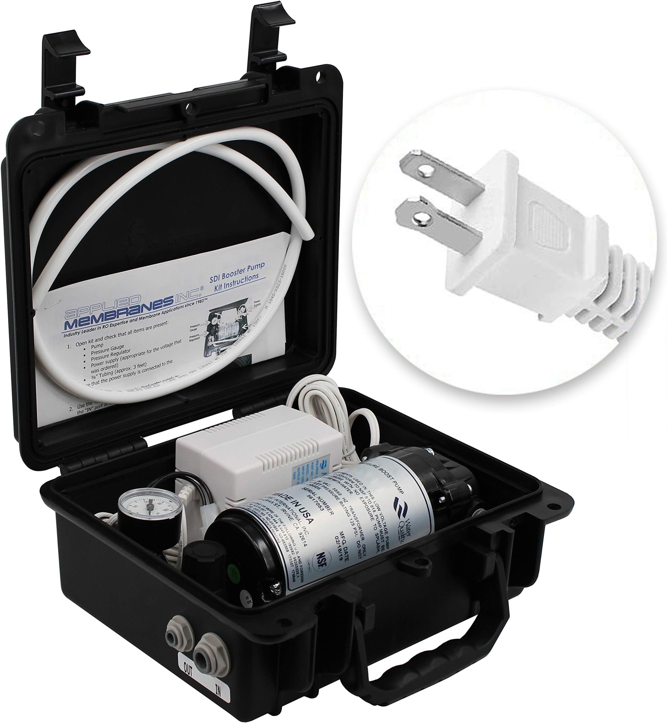 APPLIED MEMBRANES INC | Booster Pump Add-On Accessory for SDI Test Kit | for Testing Silt Density Index with Feed Water Less Than 30 PSI | 120v, 60HZ for USA | Applied Membranes, Inc. SDI-PU
