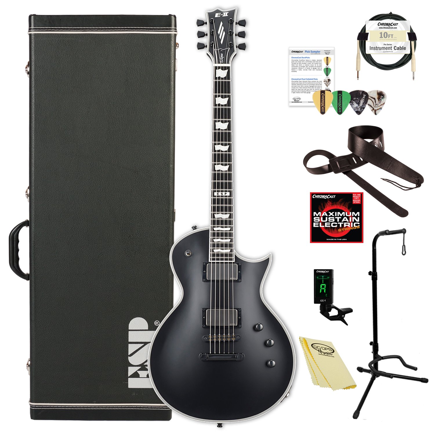 Amazon.com: ESP EIIECBLKS Eclipse Series EC Electric Guitar, Black 