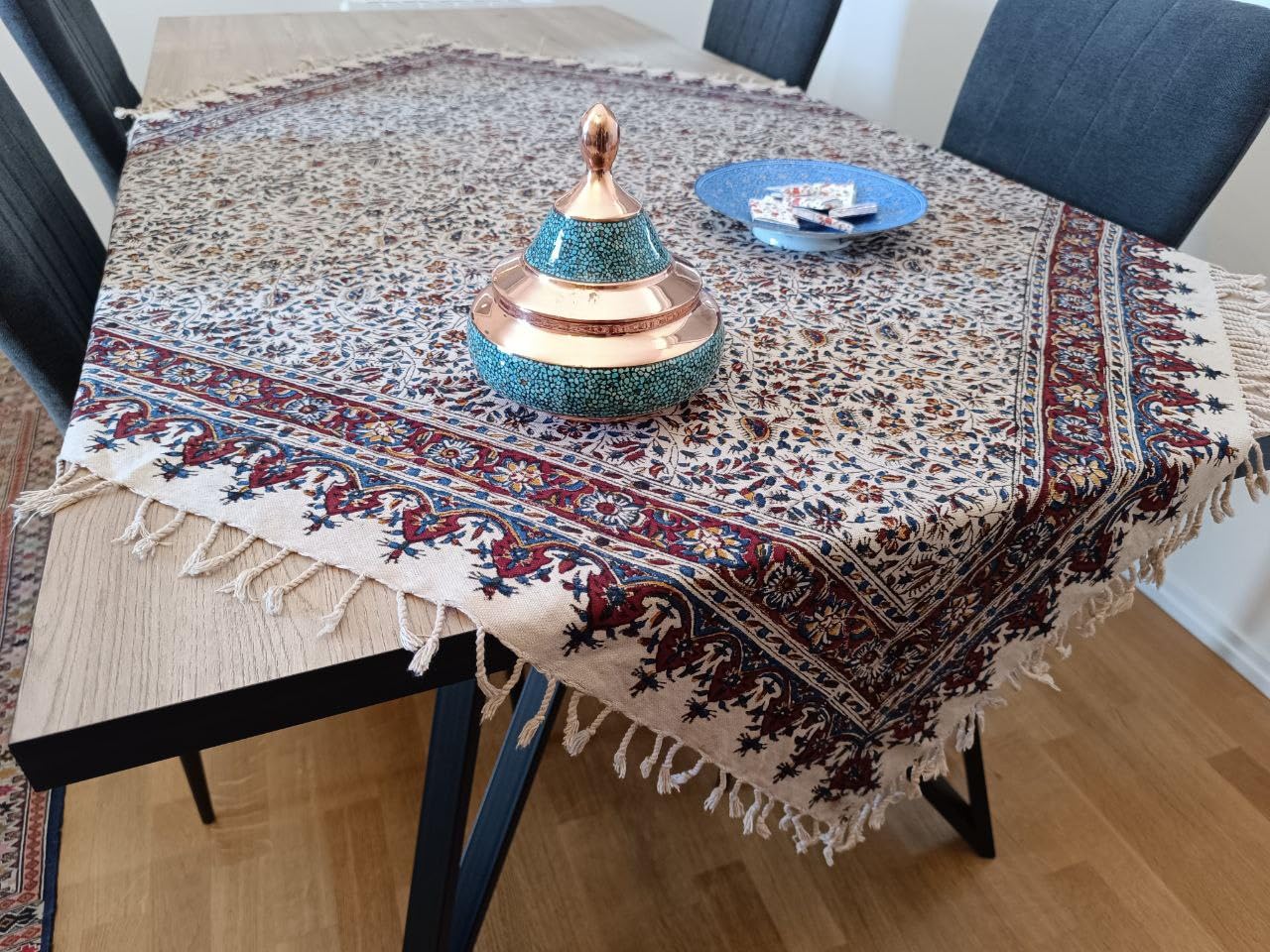 Nappe impression au bloc coton bio protège et sublime votre table de repas