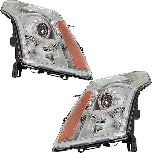 Miniatura 3 de Repuesto para Cadillac 2010-2013 SRX Base, SRX 2010-2013 de lujo para conductor y pasajero, conjunto de faros delanteros halógenos con bombillas,