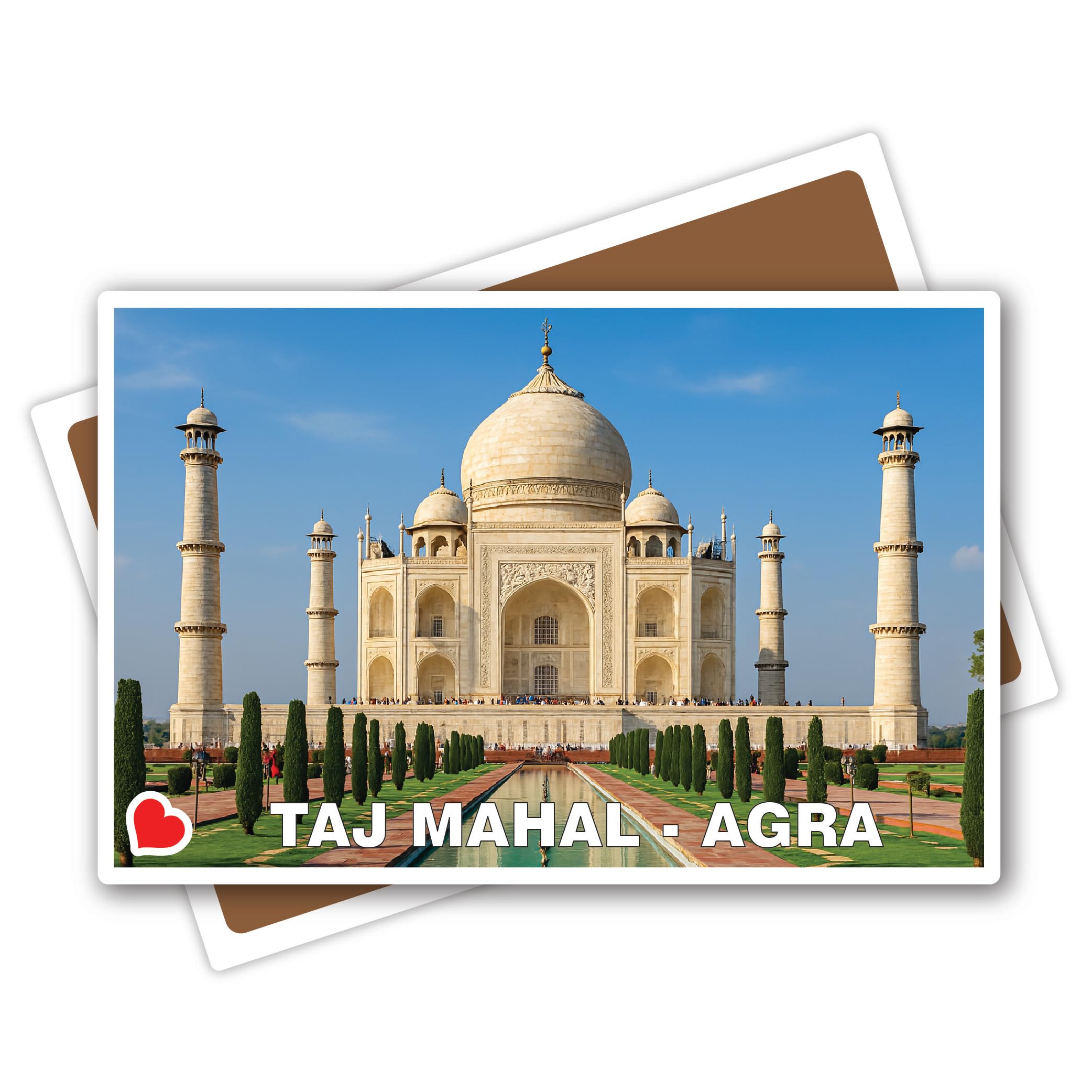 Connect & Collect Taj Mahal Agra Country-City White Acrylic Fridge Magnet | 3x2 Inches, 3mm Thick | Quality Finish Decorative for Home, Office, Locker, PC Cabinets, Almirah Pack of 1