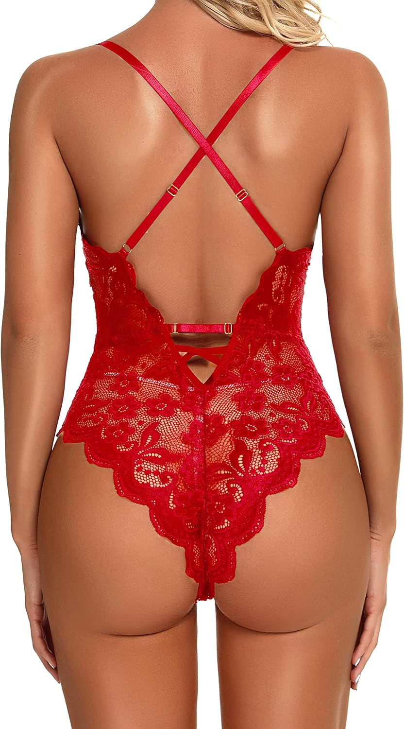 Namifin Sexy Lingerie for Women Lace Teddy Lingerie Snap Crotch Bodysuit - Image 6