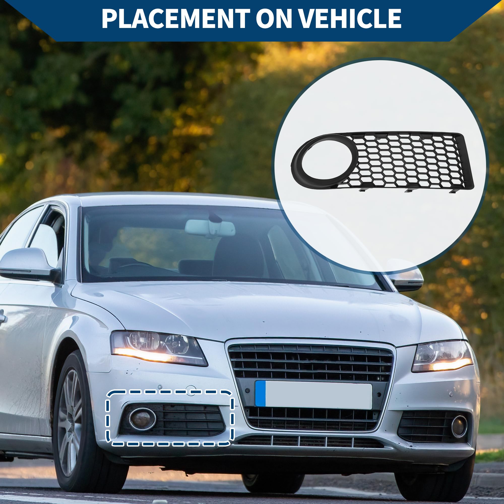 N°1C0807684B Grille De feux- Antibrouillard Pour Volkswagen Beetle 2006-2010 Couvercle Inférieur Avant Droit De feux- Antibrouillard Inserts De Couvercle Abs 1 Pièce Noir