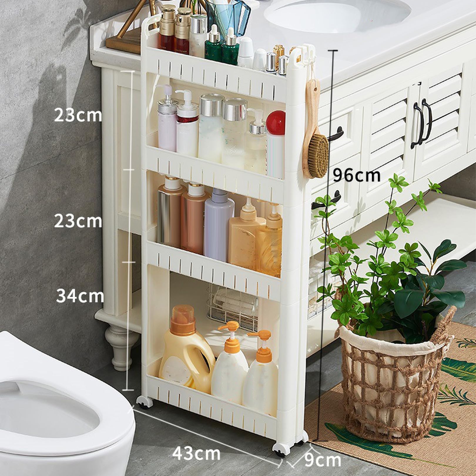 Amazon.co.jp: [SDS] 7cm キャスター付き キッチンワゴン スリム 収納