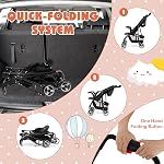 HONEY JOY Lightweight Stroller, Compact Travel Stroller for Airplane, Toddler Fold Pushchair w/Adjustable Canopy & Backrest, Storage Basket, Umbrella Stroller for Infants (Black)