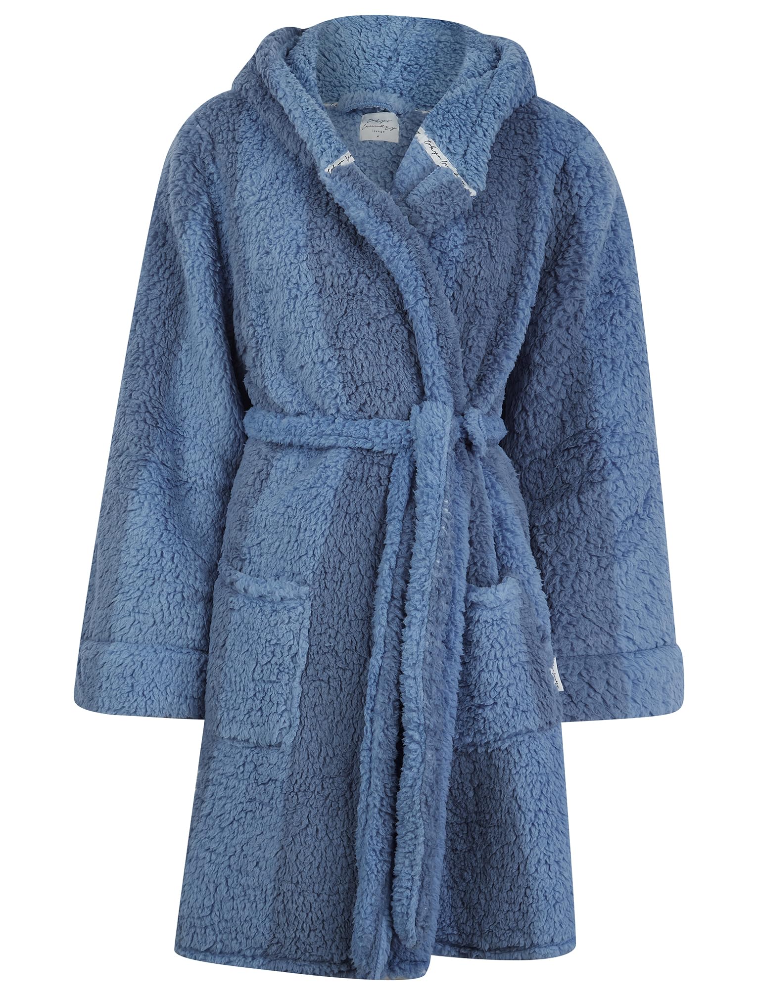 Tokyo Laundry Women's Mountain Spring 'Isla' Striped Soft Fleece Tie Robe Dressing Gown With Hood