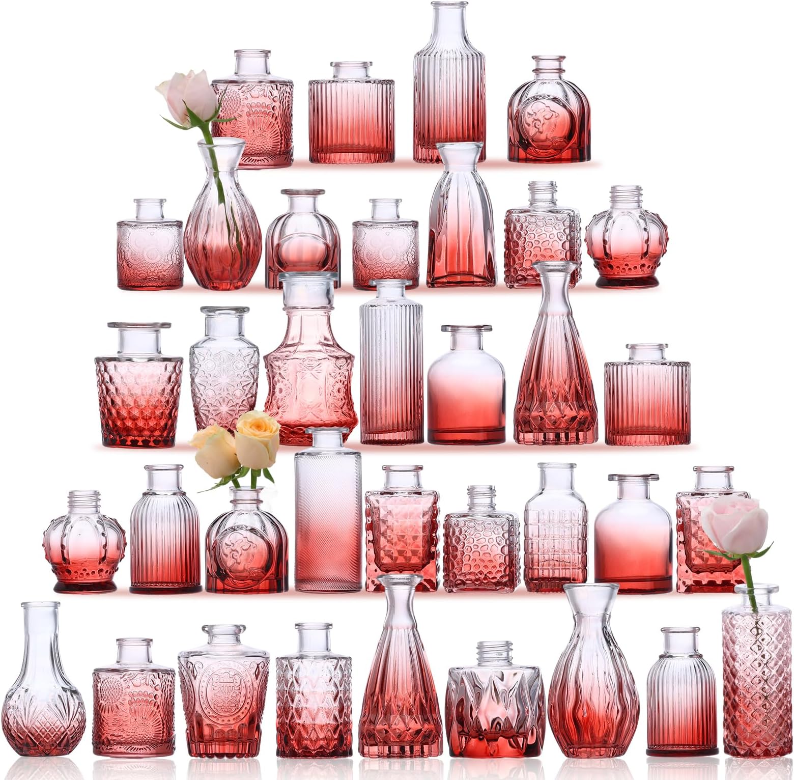 22 Pack Flower Vase BEAHOT Mini Bud Vases in Bulk, Small