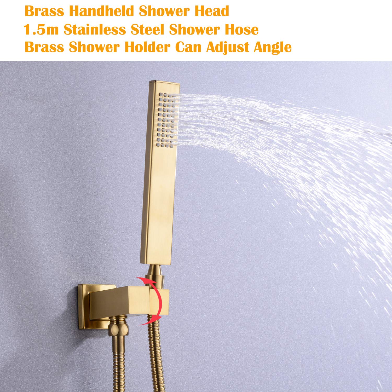 TRUSTMI Shower Faucet System Brass 10 Inch Bathroom Rainfall Shower