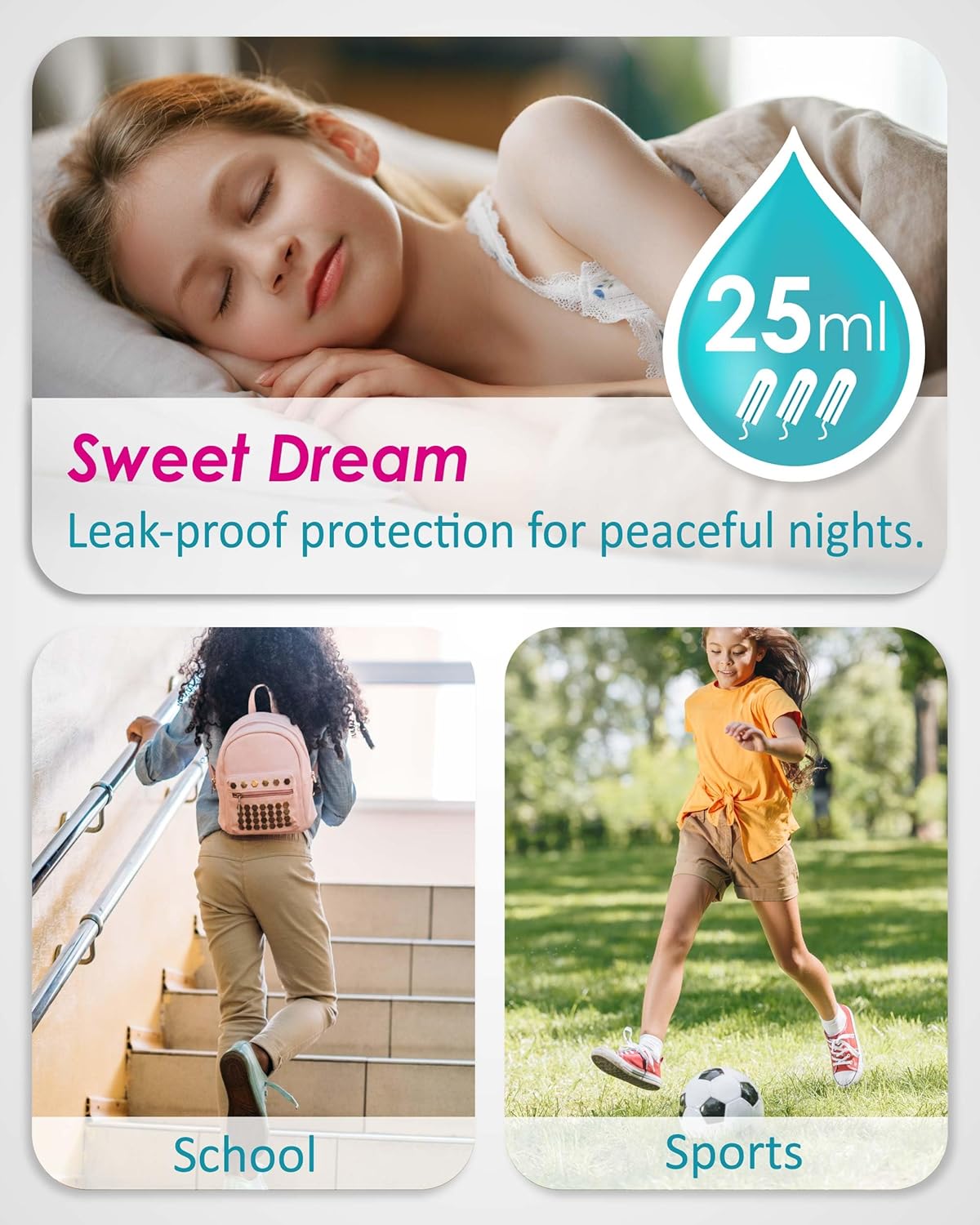 Neione Period Underwear for Teen Girls, Leakproof Panties for Tween & First Period Starter Menstrual Hipster Briefs - Image 4