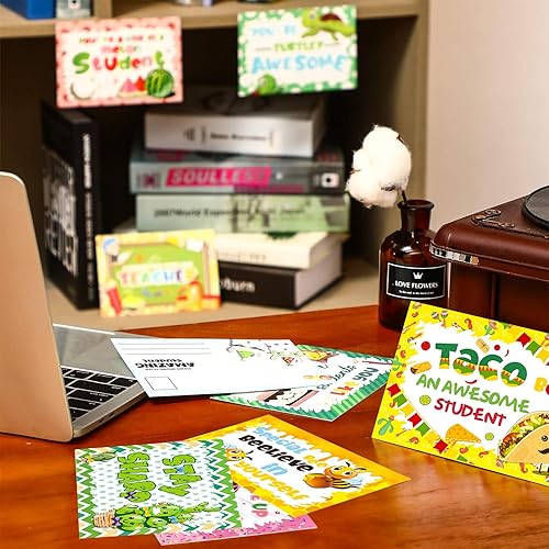 Miniatura 7 de Outus Thinking of You - Postales escolares con detalles de inspiración motivacional para que los profesores las envíen a los estudiantes, 9 estilos,