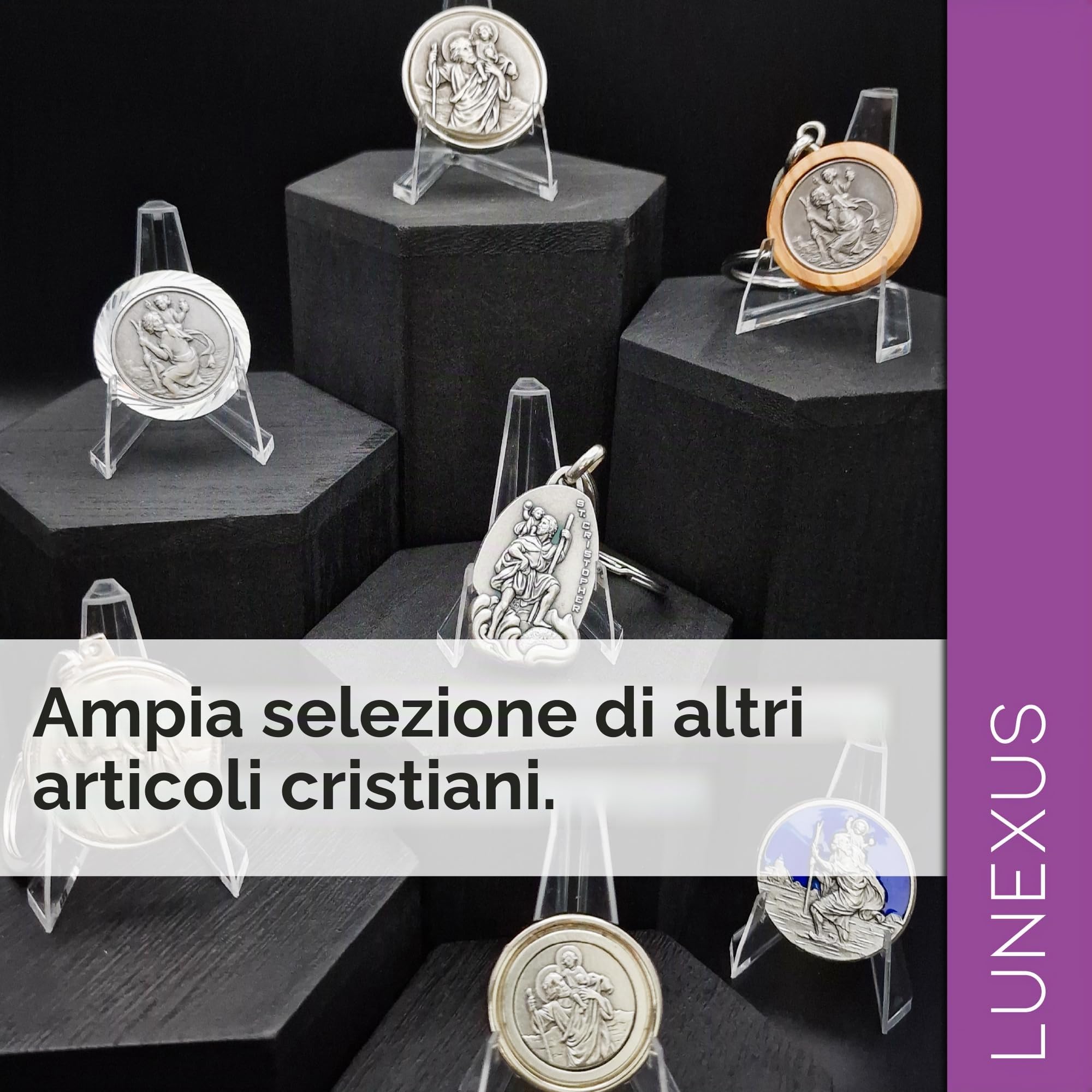 Lunexus Croce in legno d'ulivo, 30 cm, realizzata a mano in Betlemme, benedetta con certificato di consacrazione, croce da parete e decorazione