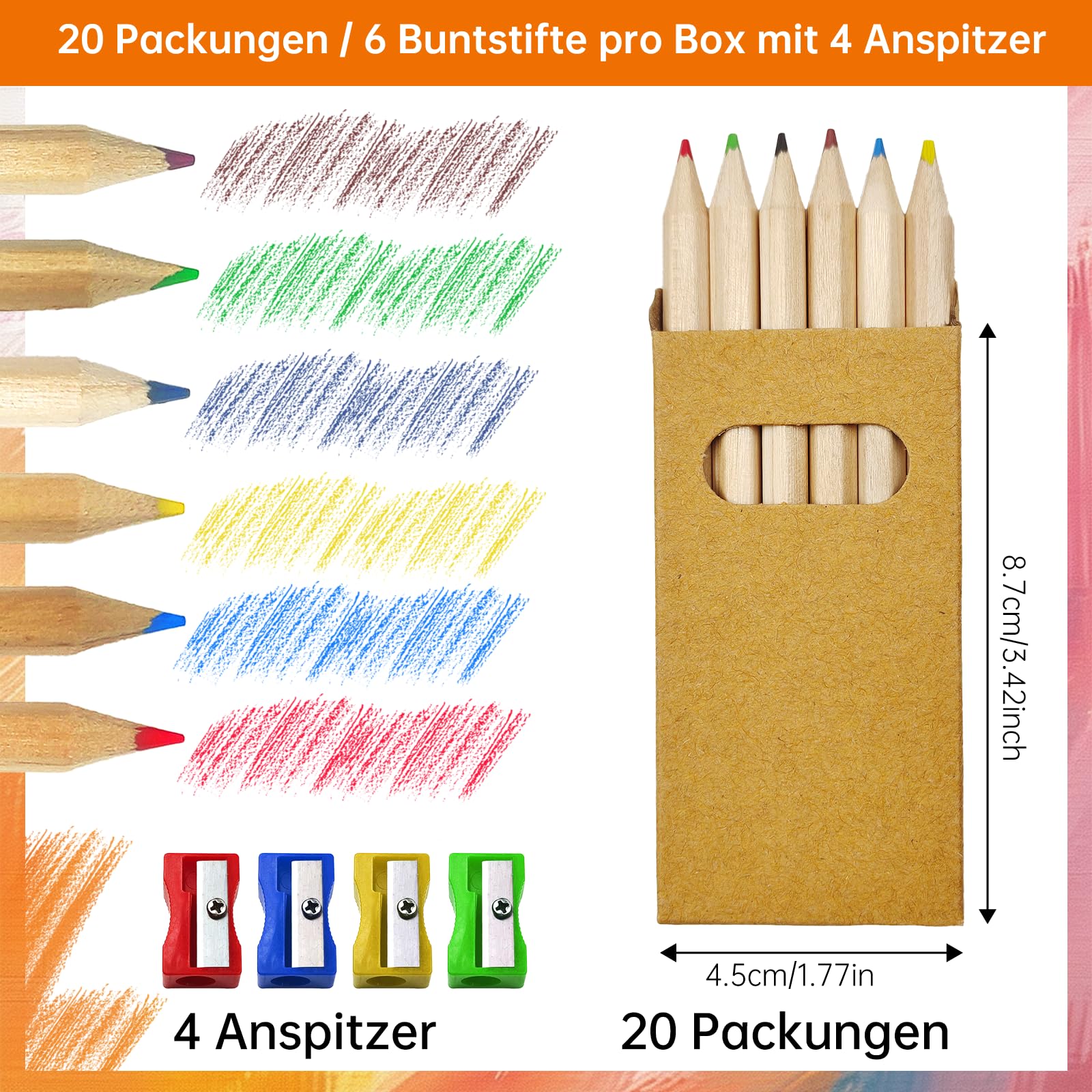 Scatole Di Matite Aquarelle NAROSEBE 20 Scatole Da 6 Matite Colorate ...