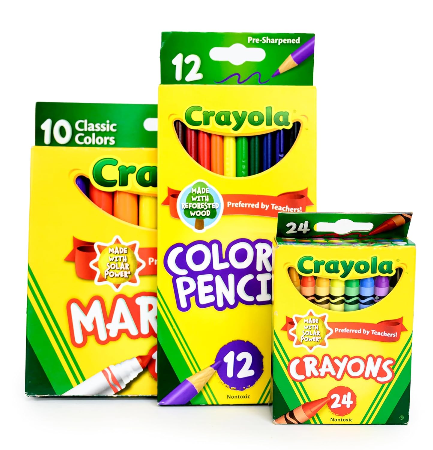 School Supply Boxes | Elementary School Bundle (1 Box) | Back to School Essentials Kit for Students & Teachers | Includes Wide-Ruled Paper Products, Crayons, Markers, Colored Pencils, & More