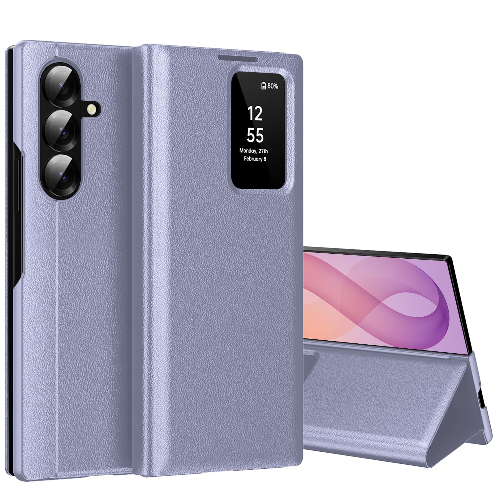Custodia a portafoglio sottile per Samsung Galaxy Z Fold 8 Ultra, con slot per schede, supporto, protezione per fotocamera, antiurto, anti ingiallimento, custodia a portafoglio in pelle PU per uomini