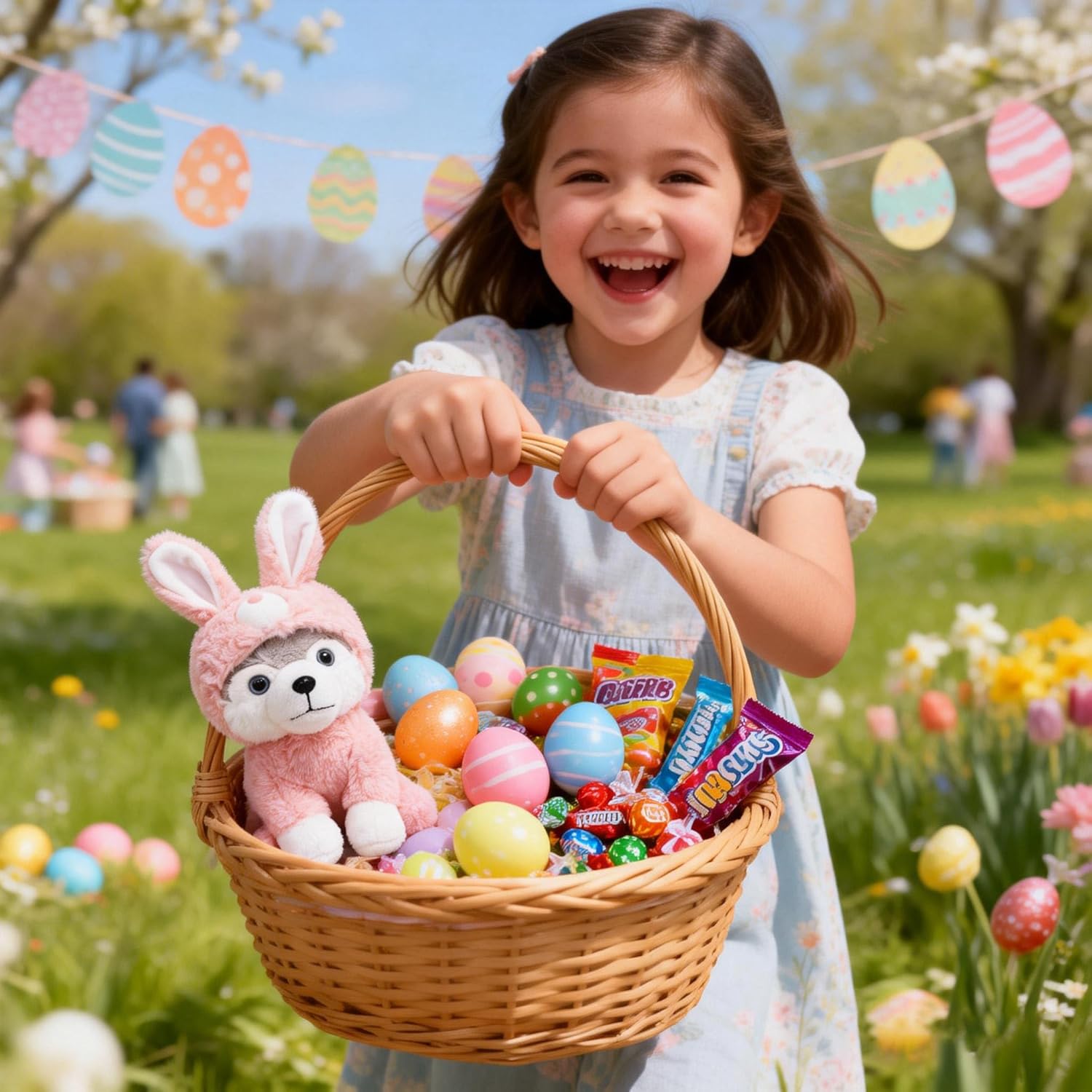 BABOLI Cuddly Husky Stuffed Animals Soft Toys with Adorable Bunny-Style Clothes Super Cute Husky Dog Plush Animal for Easter Basket and Birthday Gifts 10 Inches - Image 5