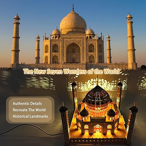 Miniatura 3 de Rompecabezas de madera 3D para adultos, niños a partir de 7 años, Taj Mahal móvil, rompecabezas de rompecabezas de rompecabezas de juguete, juego de