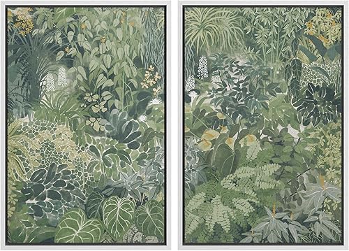 Miniatura 100 de IDEA4WALL Lienzo enmarcado para pared, juego de arte Bauhaus dorado de mediados de siglo, patrón de cuadrícula moderna, ilustraciones con formas