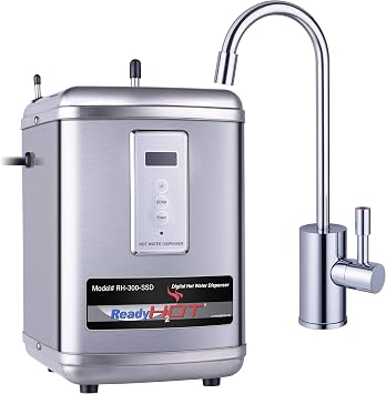 Ready Hot 41-RH-300-F570-CH Instant Hot Water Dispenser System, 2.5 Quarts, Digital Display Single Lever Hot Water Faucet Polished Chrome
