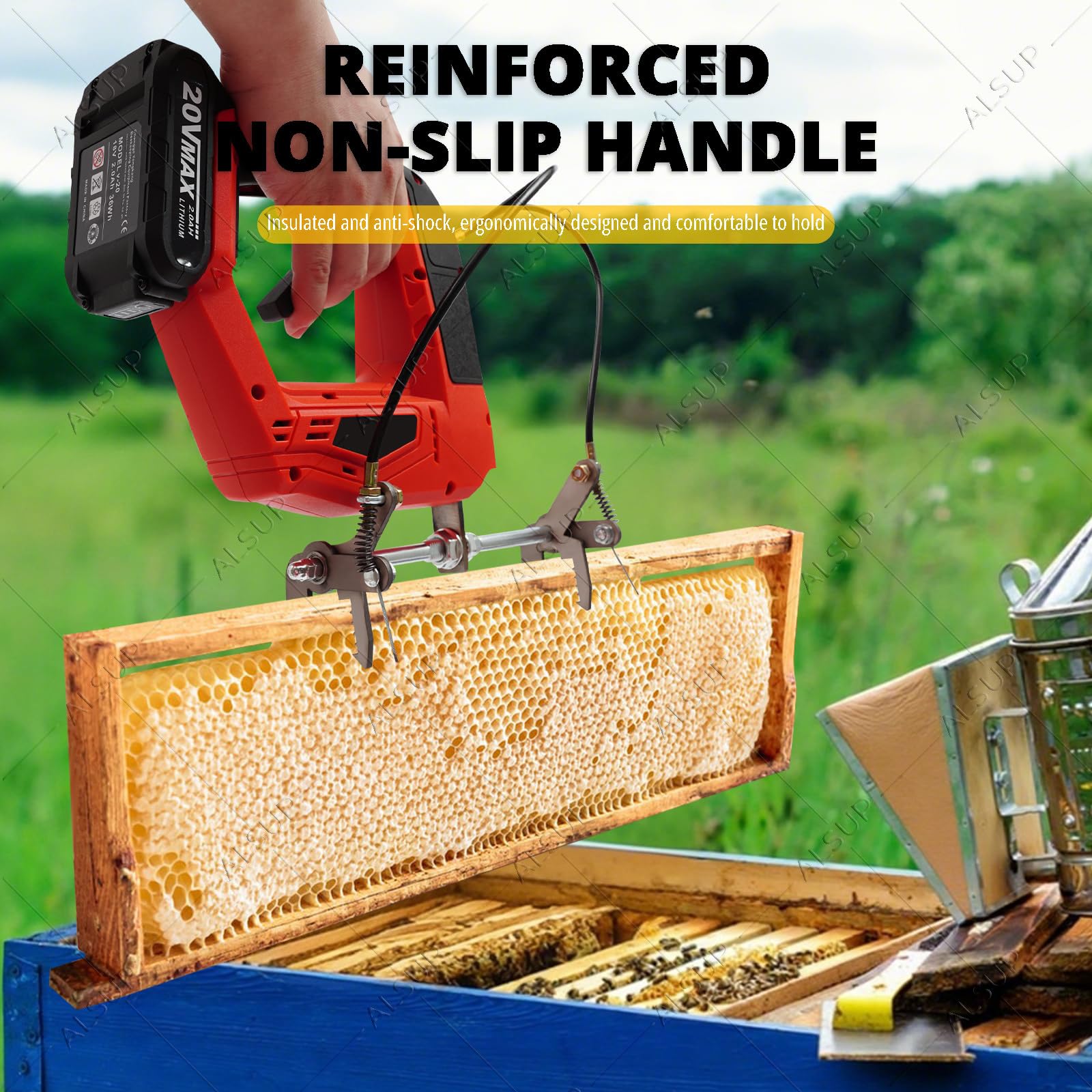 Beehive Frame Shaker, macchina commerciale per scuotere le api, senza fili, senza spazzole, strumento di rimozione delle api con caricatore per apiari e apicoltura