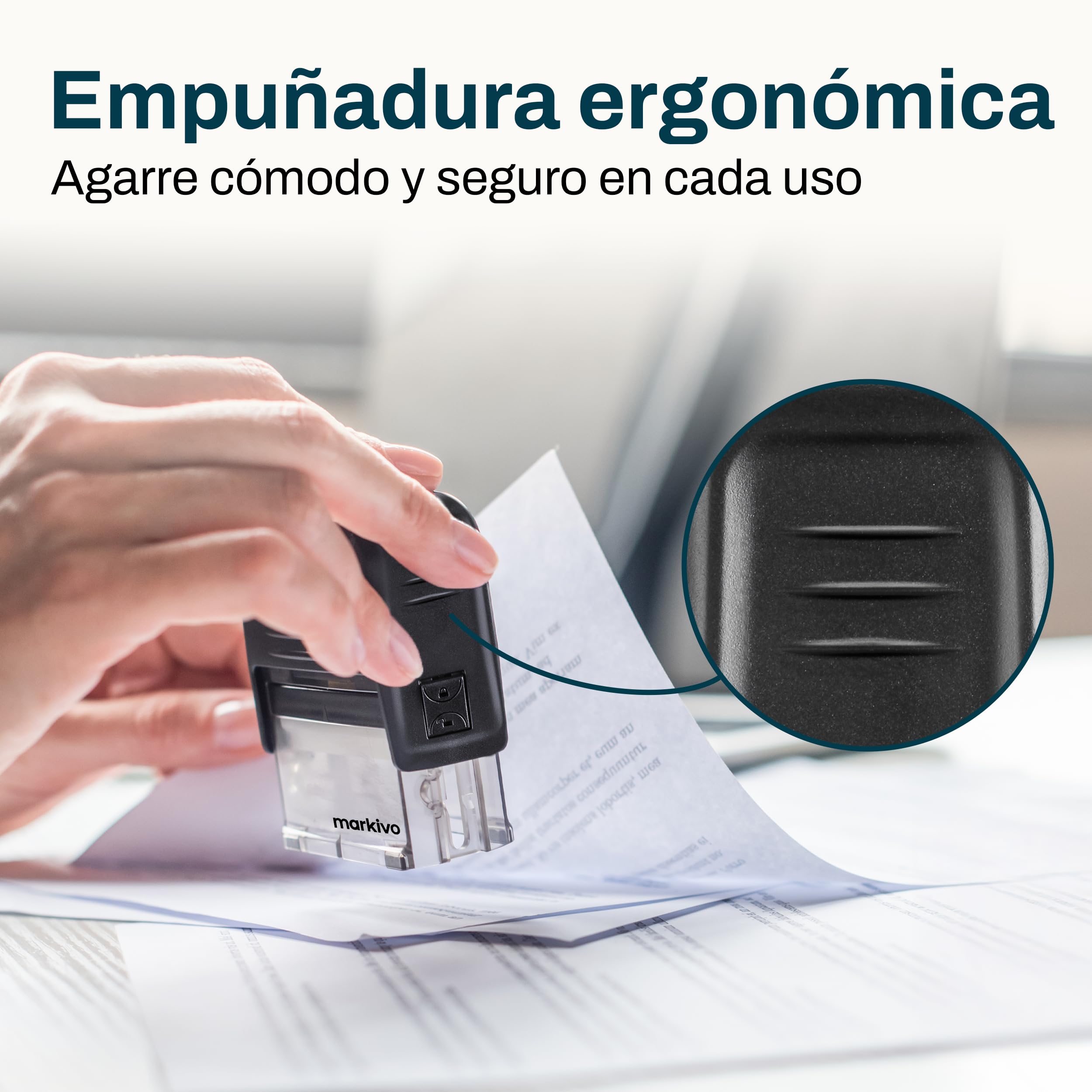 Sello Personalizado 47×18 mm para Empresas, Oficinas y Médicos – Negro (M)