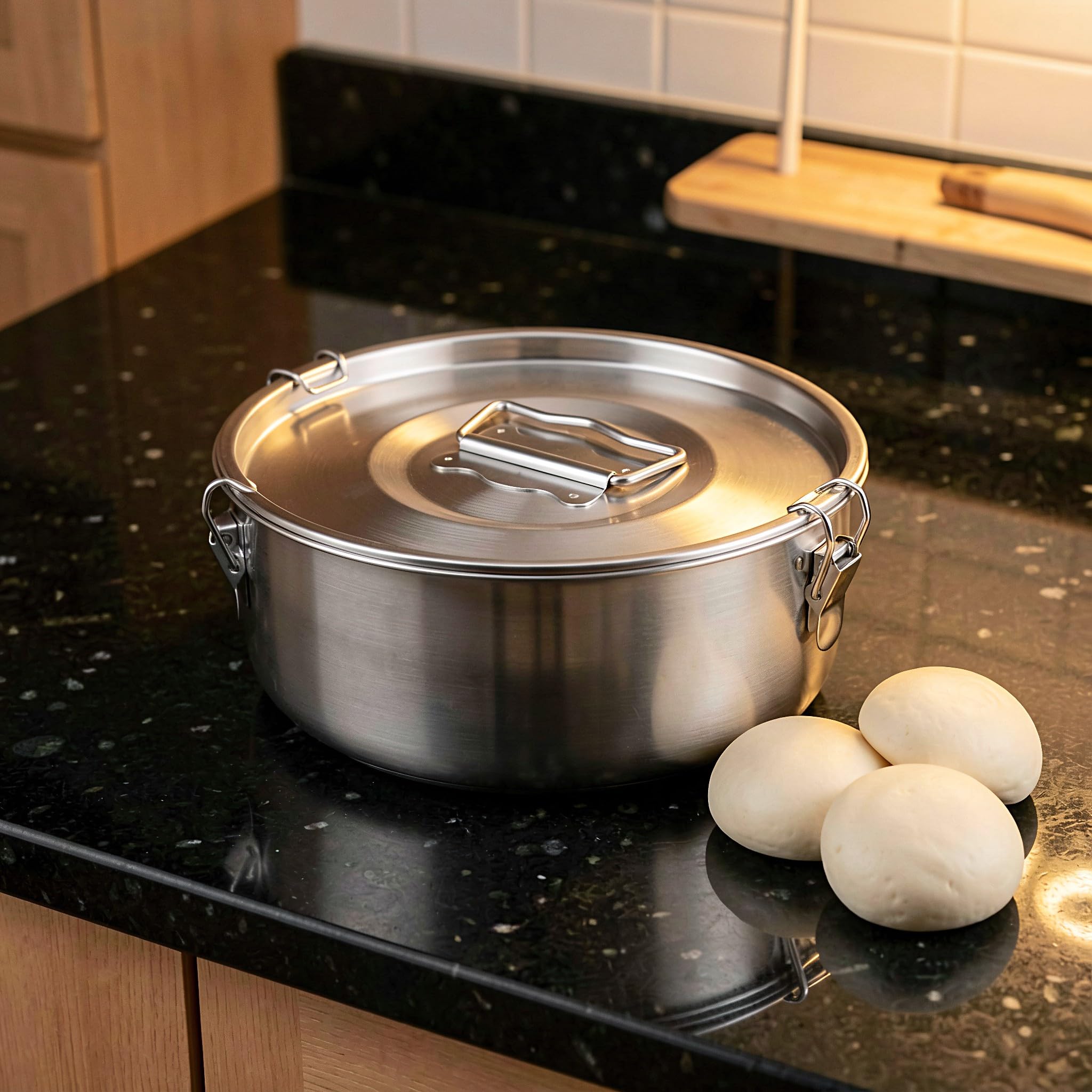 OUNONA Molde para flan de acero inoxidable con tapa y asa: 67.6 oz, molde redondo para flan de 8.27" y vaporera para ollas a presión, ollas eléctricas, ideal para hornear, cocinar al vapor,