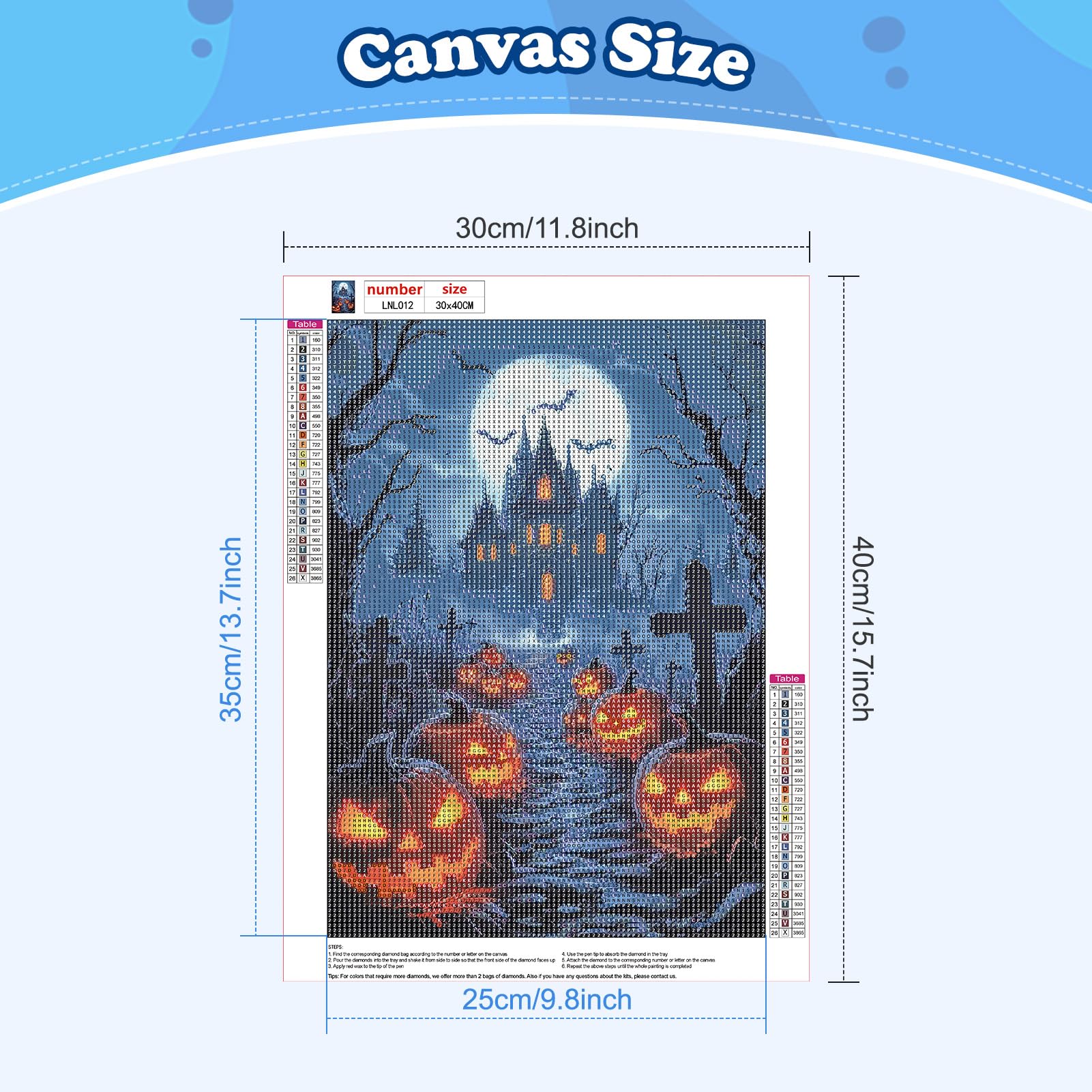 VNLMKS Bricolage 5D Kit De Peinture Diamant, Diamond Painting Kit Complet Sorcière D'halloween Diamant Painting Broderie Point De Croix Artisanat Décoration Murale De La Maison (30 * 40 Cm