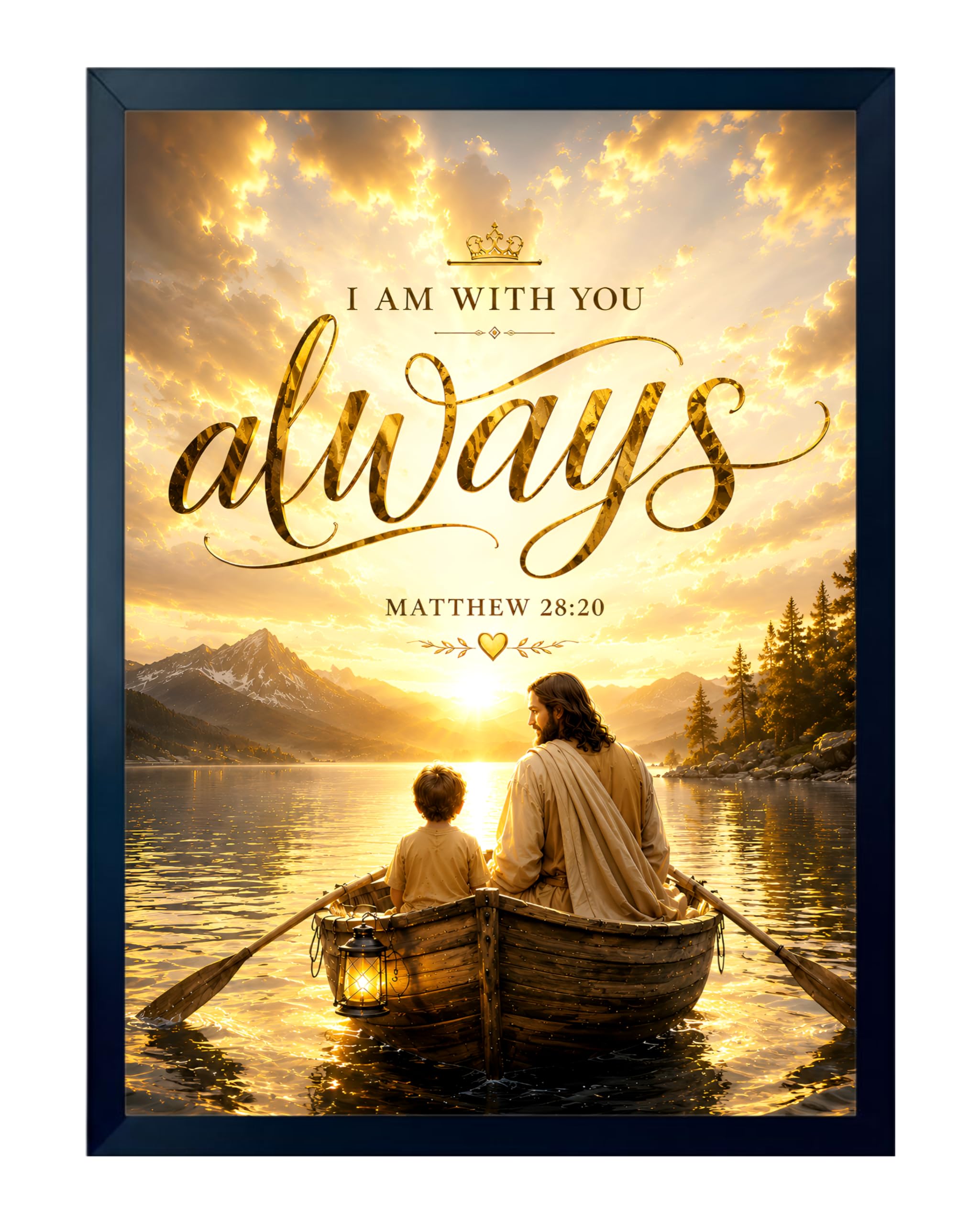 Jesus Christ Sacred Heart Photo Frame - Golden Black -27 Jesus Christ Sacred Heart Photo Frame - Golden Black -27