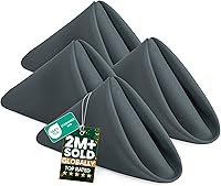 Vista 19 de Utopia Home Paquete de 24 servilletas de tela de 17 x 17 pulgadas, bordes con dobladillo 100% poliéster, lavables y reutilizables, ideales