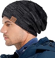 Vista 5 de REDESS Gorro para hombre y mujer, gorro de invierno cálido, gorro de punto holgado grueso