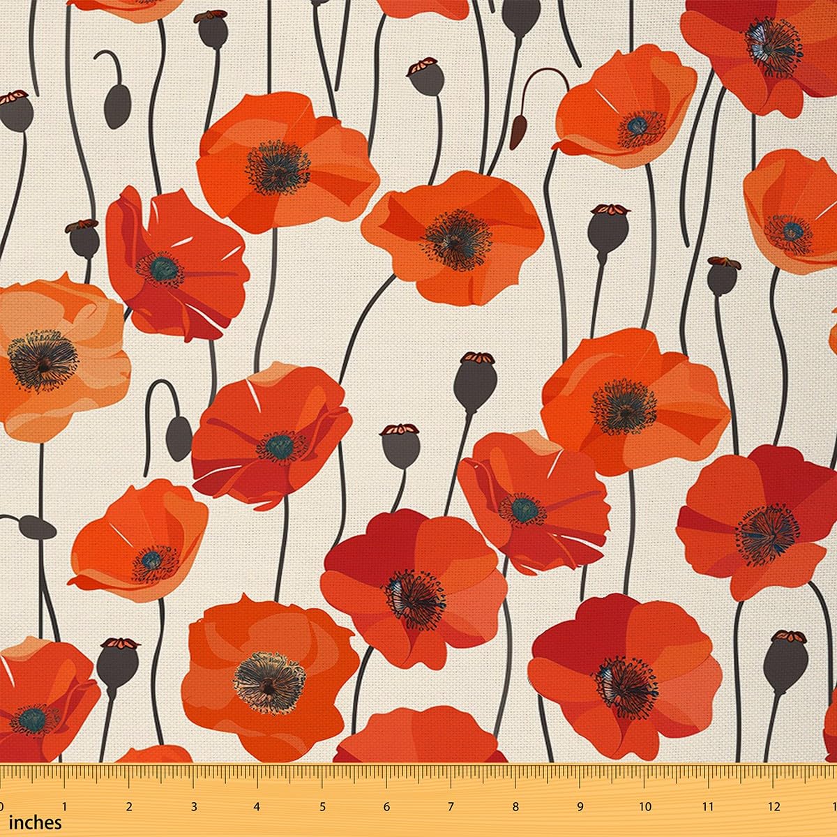 Feelyou Poppy Flower Fabric
