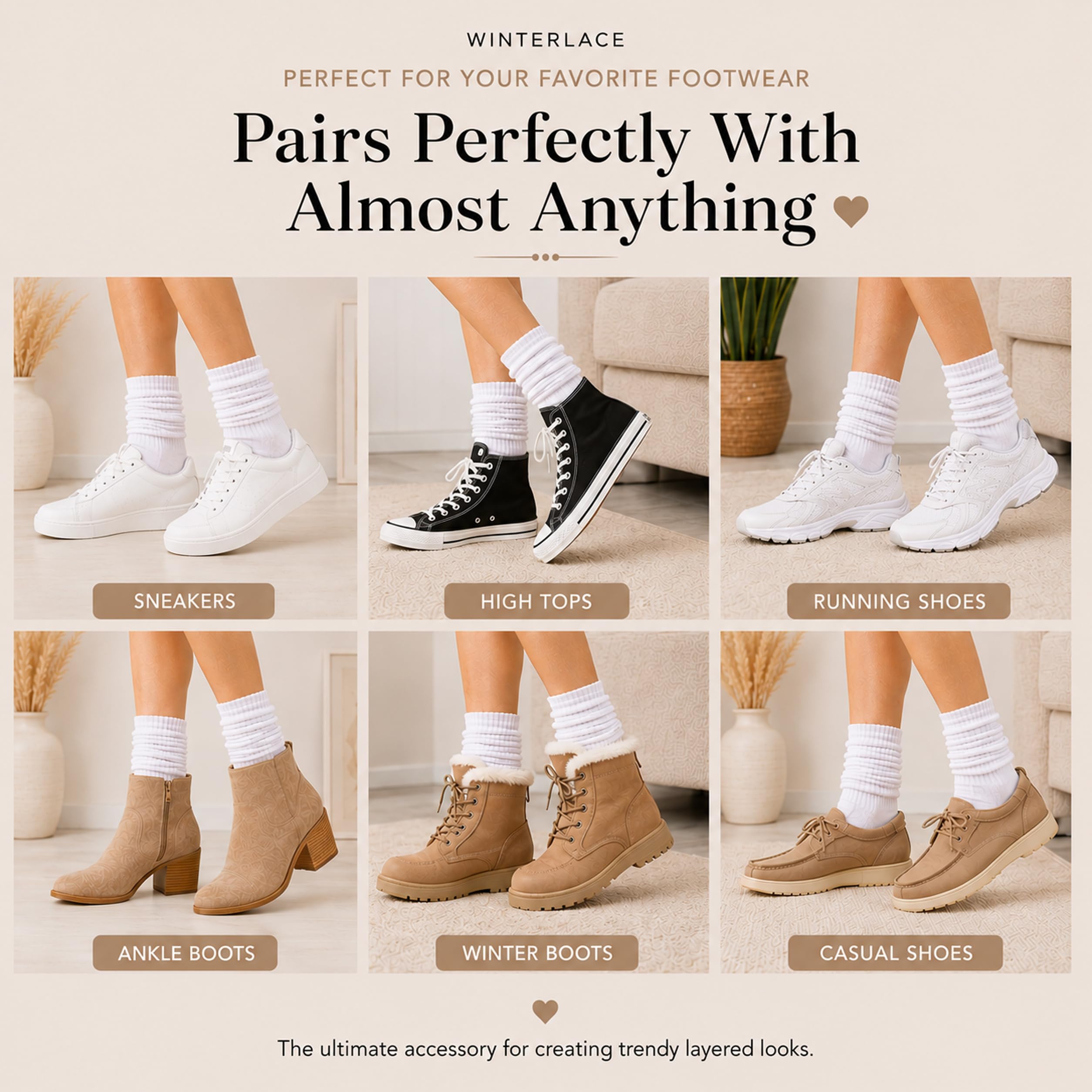 Winterlace Chaussettes Souples Moderne Femme (lot de 6)
