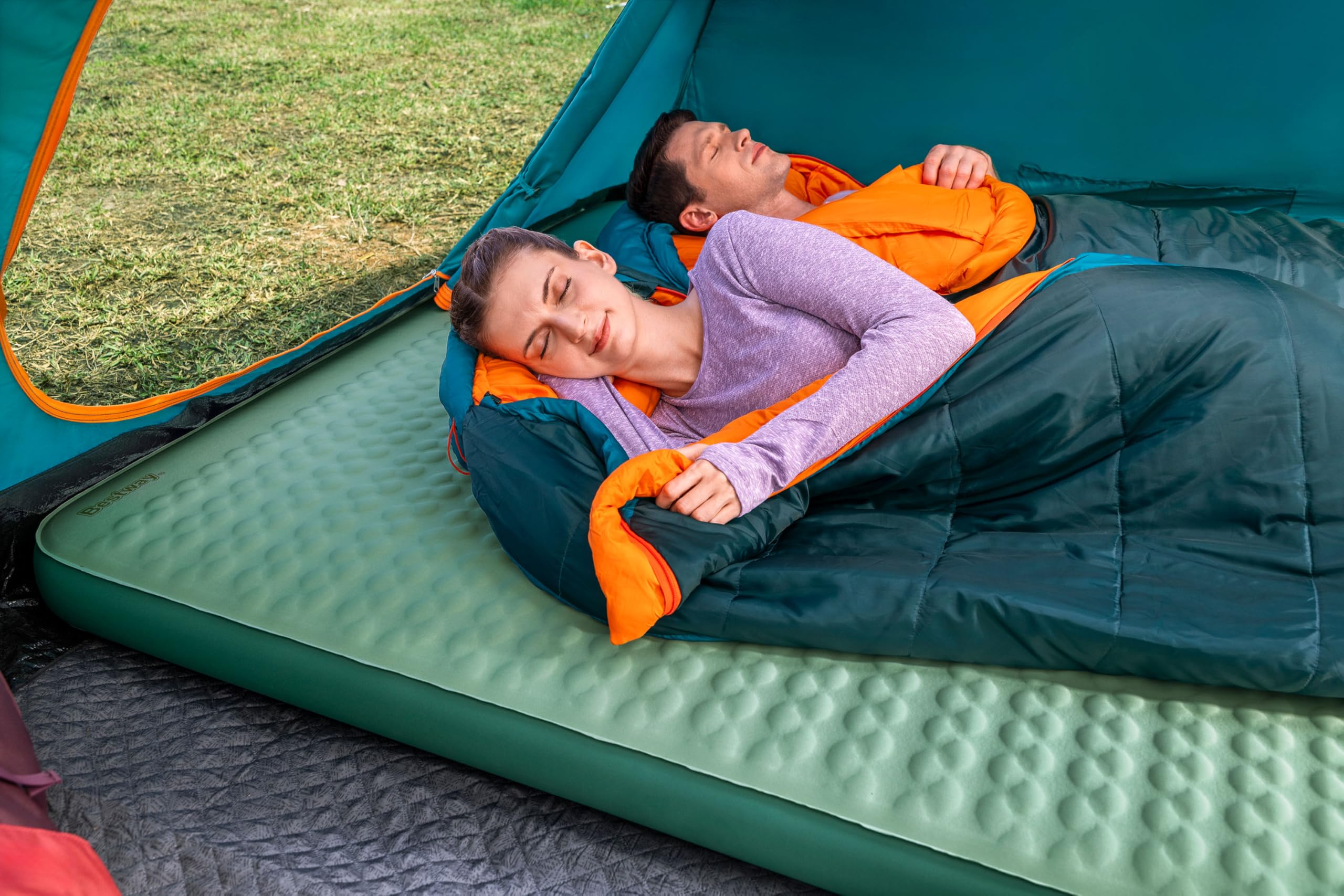 Bestway Selbstaufblasende Doppel-Isomatte ComfortTrek 202,5 x 153 x 11 cm für 2 Personen, Campingmatte mit hohem R-Wert 5,2, Dicke Luftmatratze für Outdoor & Kalte Nächte