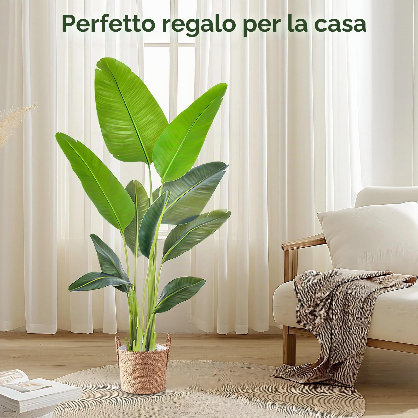 Pianta artificiale grande 160 cm uccello del paradiso artificiale piante in vaso Fake Plants Artificial Plants Artificial Palma artificiale Pianta d'appartamento come vera per interni ed esterni