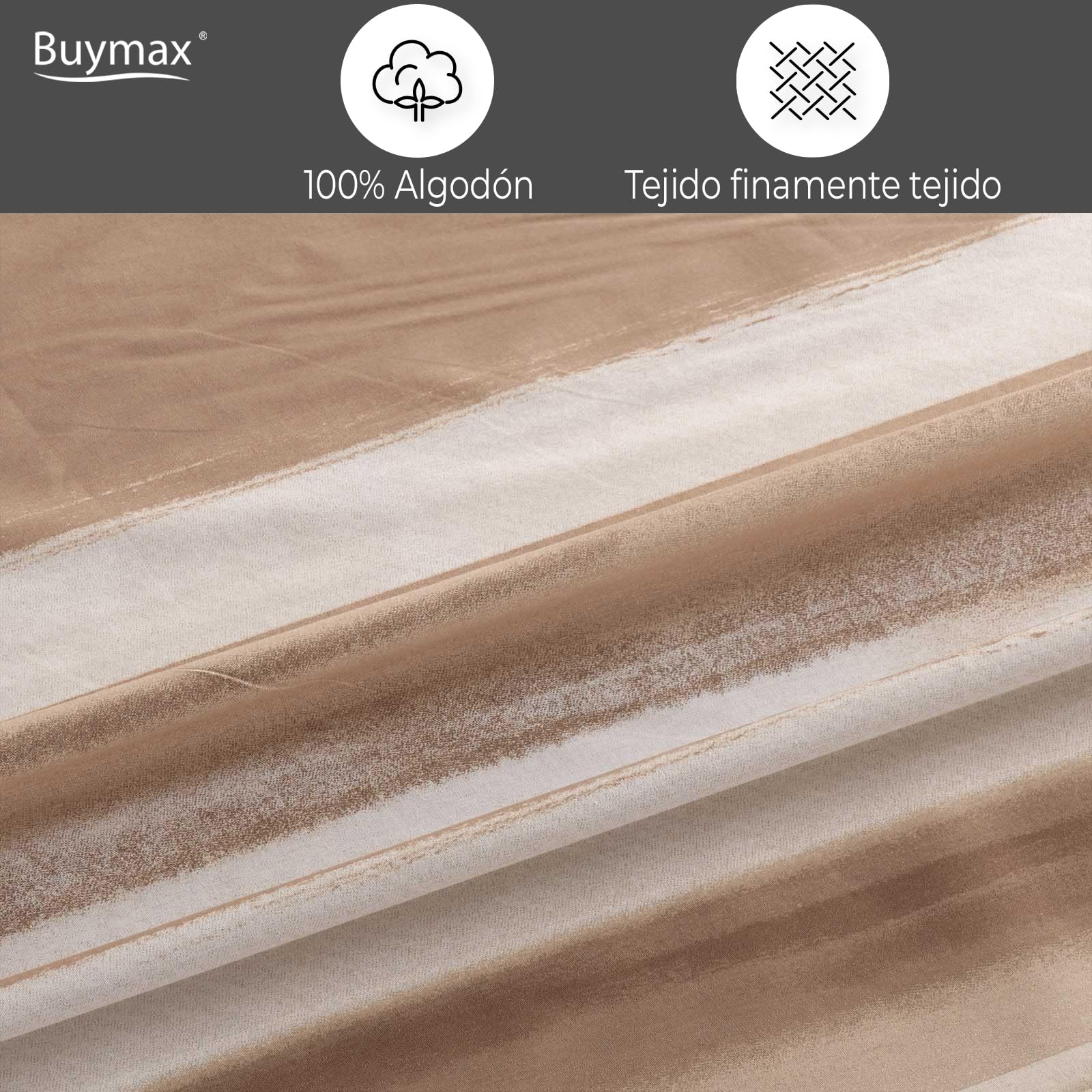 Buymax® Ropa de cama de 200 x 200 cm, 100% algodón, 3 piezas, juego de ropa de cama de 200 x 200 cm con 2 fundas de almohada de 80 x 80 cm, certificado Öko-Tex Renforcé, juego de funda nórdica con