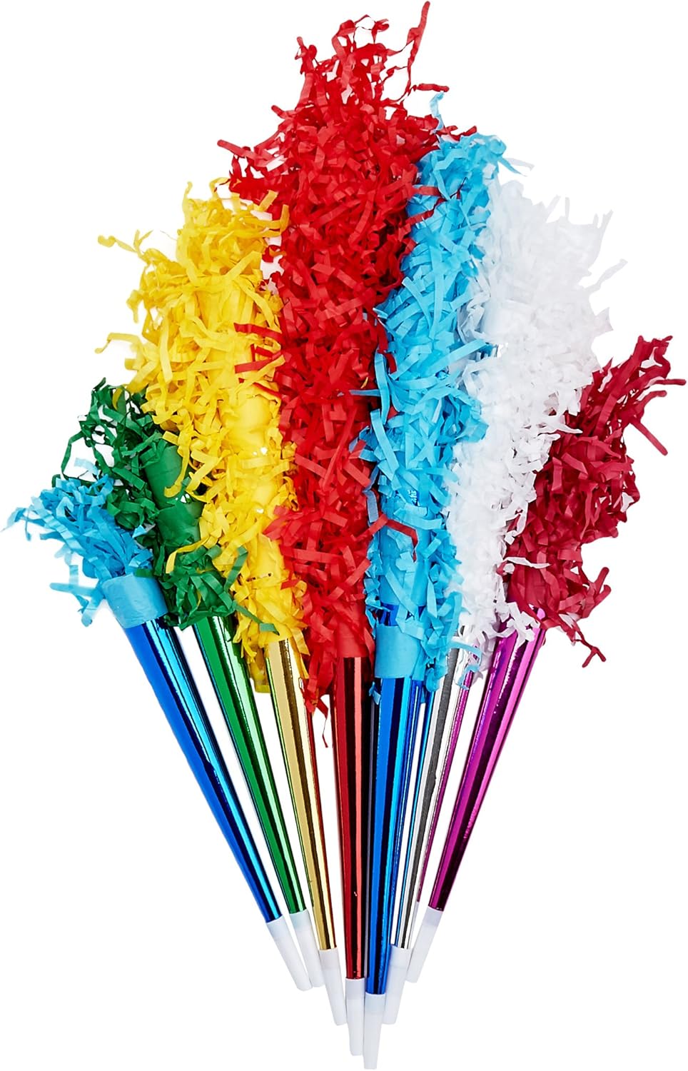 4406 Party Set, 36 x Metallic Horns Length 35 cm