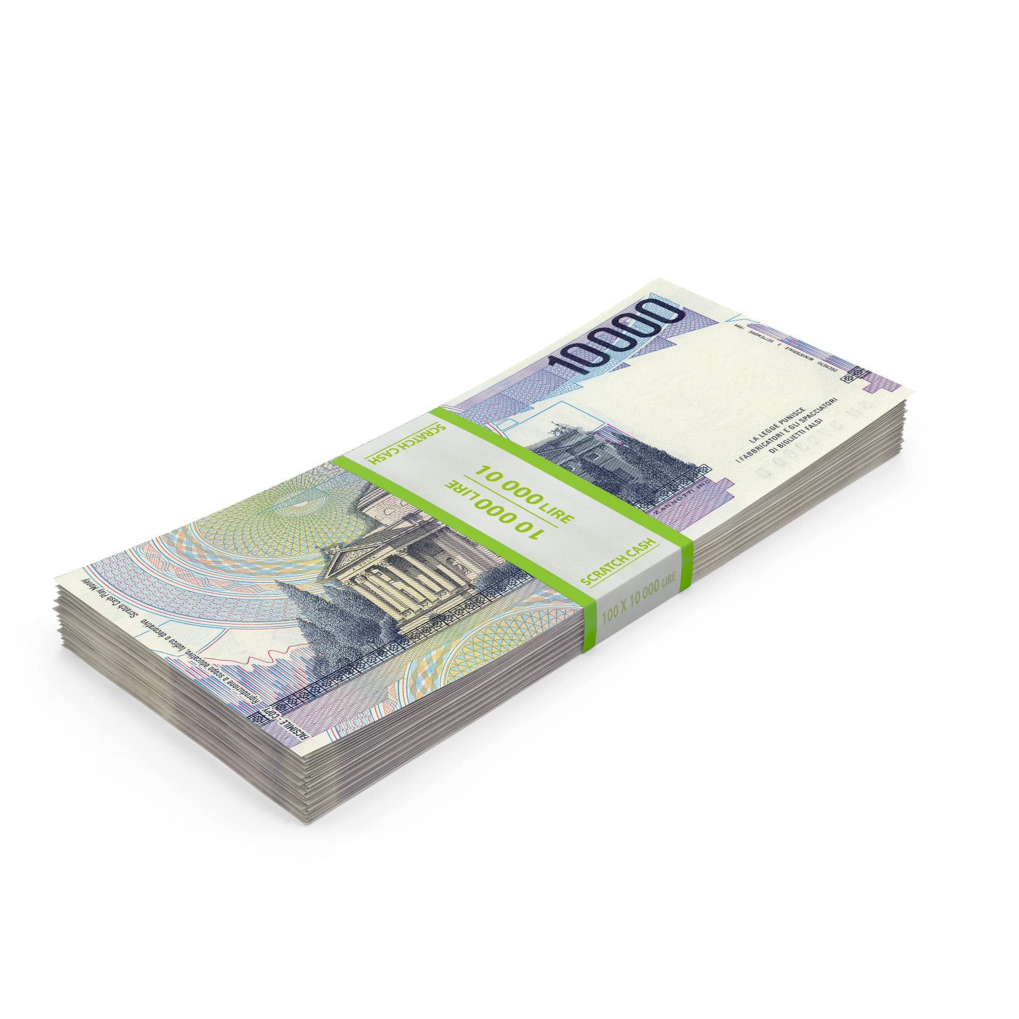 Scratch Cash 100 x ₤ 10.000 Lira Play Money (Real Size), Medium - Image 4