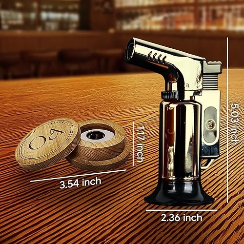 Miniatura 5 de Kit de ahumador de cóctel  Kit de ahumador de whisky con antorcha  Juego de fumar bebidas todo incluido con cubitos de hielo  Kit de ahumador de