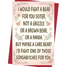 Funny Sister Birthday Card For Bestie, Best Gift For Friend, Birthday Card, Thank You Card, Birthday Gift,
