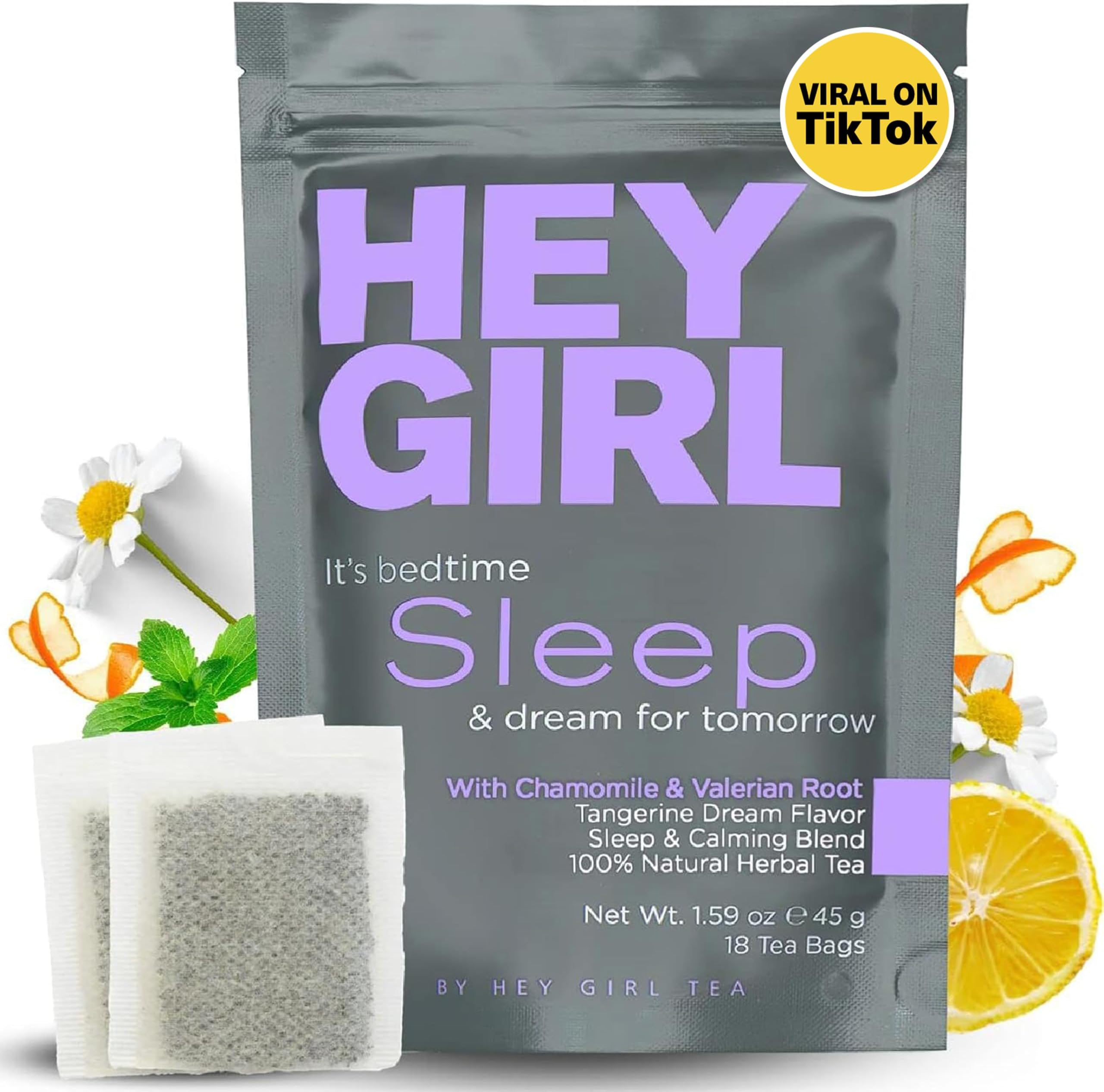 Sleep Tea for Bedtime - Calming Sleepytime Herbal Tea w/Valerian Root, Chamomile, Passion Flower, Lemon Balm - Relaxing Natural Nighty Night Sleeping Tea - Relaxation Self Care Gifts for Women